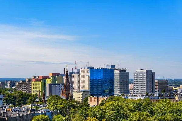 Panorama Města Lodž Polsku Vyvýšený Výhled Město Nad Centrem Města — Stock fotografie