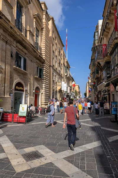 Valletta Malta October 2019 People Republic Street Capital City Main — Stock Photo, Image