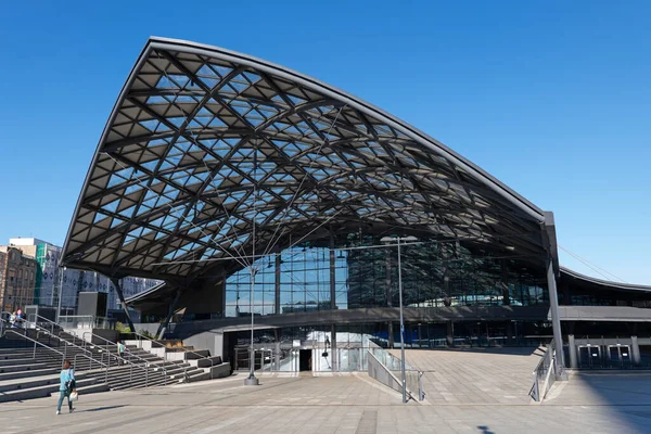 Lodz Pologne Août 2020 Gare Lodz Fabryczna Extérieur Moderne Monument — Photo