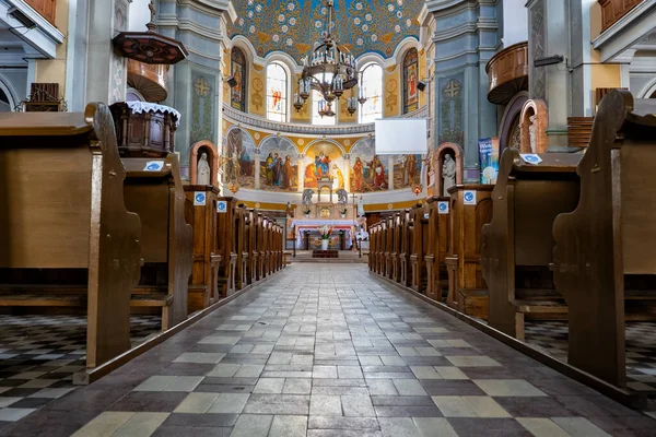 Lodz Polônia Agosto 2020 Igreja Pentecostes Espírito Santo Interior Marco — Fotografia de Stock