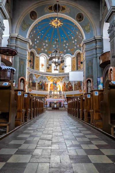 Lodz Polônia Agosto 2020 Igreja Pentecostes Espírito Santo Interior Marco — Fotografia de Stock