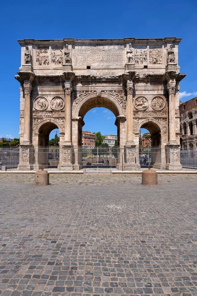 イタリアのローマにあるコンスタンティンのアーチ イタリア語 Arco Costantino 西暦315年から古代都市のランドマーク 皇帝コンスタンチノープル専用の凱旋門 — ストック写真