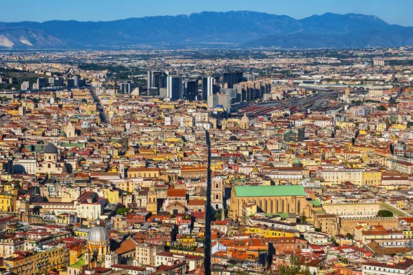 Πόλη Της Νάπολης Στην Ιταλία Εναέρια Άποψη Cityscape Ιστορικό Κέντρο — Φωτογραφία Αρχείου