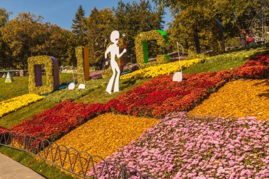 Ukrayna, Kiev-6 Ekim 2018:5-28 Ekim 2018 Spivoche kutup, bir sergi tasarımı için çiçek 
