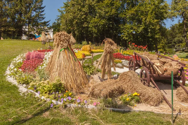 Kyiv Ukraine Aug 2018 8月17日 9月17日スピヴォチェ ポールの花展で名前の下に 魔法のウクライナ神話 へ27上のウクライナの独立の記念日2018キエフ ウクライナ — ストック写真