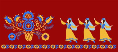 Folk danslı Kırım Tatar kızları.