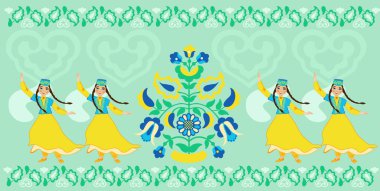 Folk danslı Kırım Tatar kızları.