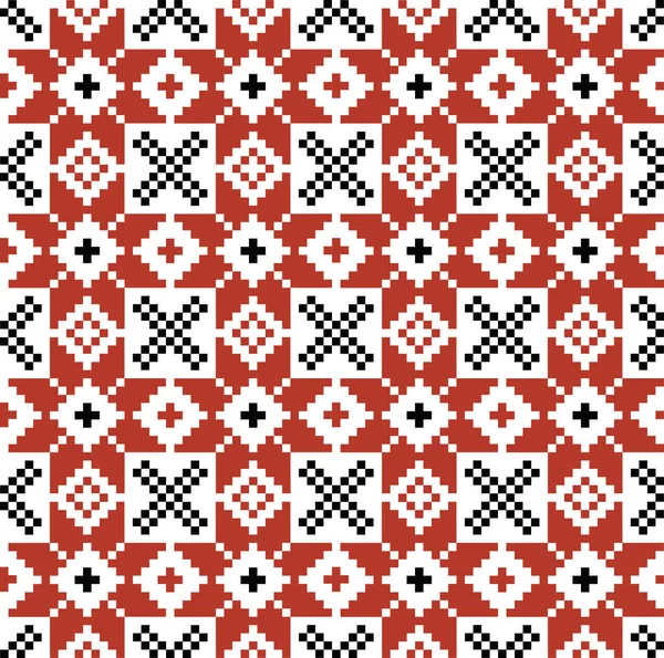 Ukrainian Traditional Pattern Black Red Embroidery — Stock Photo, Image