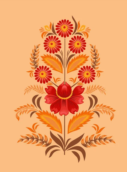 Painted Card Ukrainian Ornament Tree Life Petrikovskaya Painting Flowers Design — Stock Photo, Image