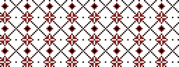 Oekraïense Traditionele Patroon Zwart Rood Borduurwerk — Stockvector