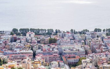 Napoli 'nin panoramik manzarası, Napoli, İtalya
