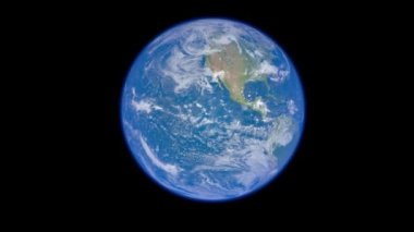 Uzayda dönen Ultra Gerçekçi Dünya 'nın 3 boyutlu canlandırması. arkaplan - 4K