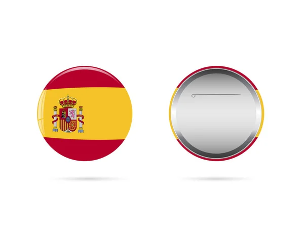 白い背景に分離されたスペインのフラグとピンのイラスト — ストックベクタ