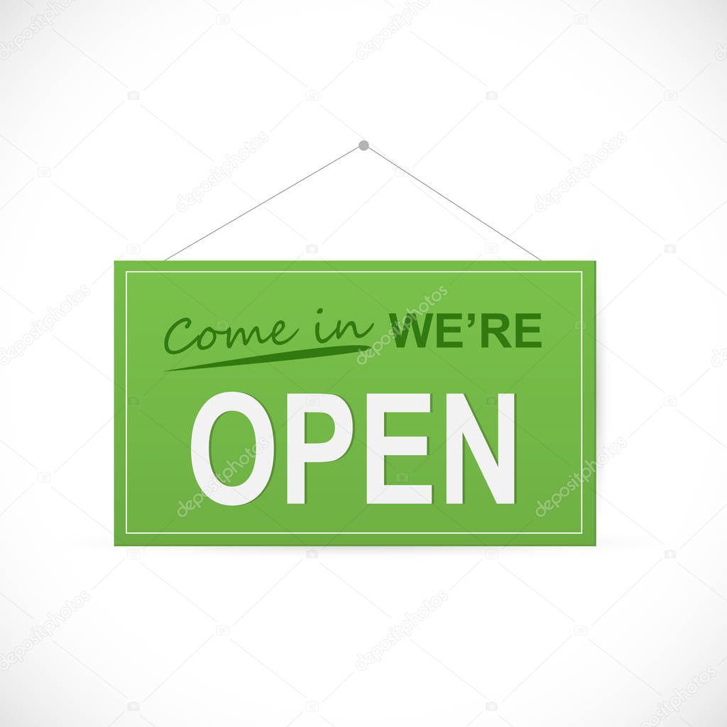 Illustration of an Open Sign isolated on a white background.