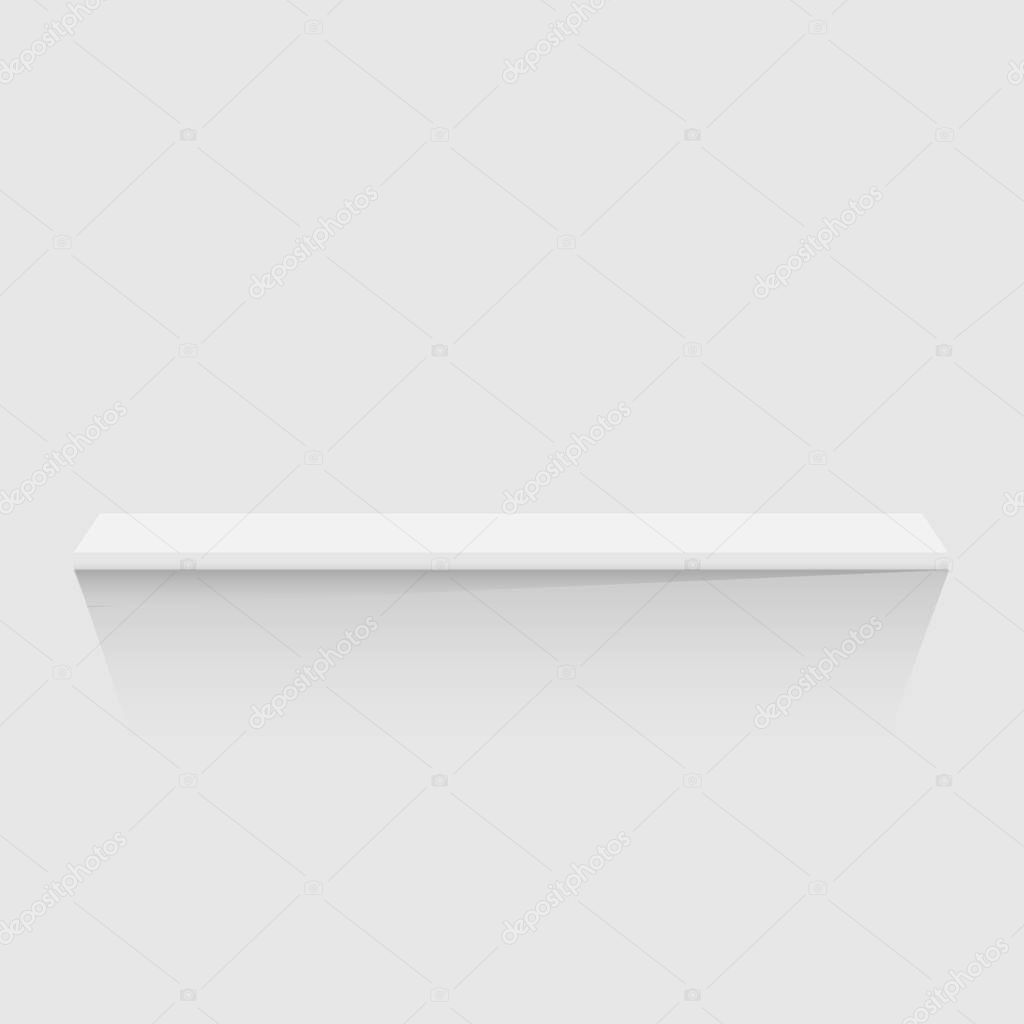 Illustration of a floating shelf isolated on a white background.
