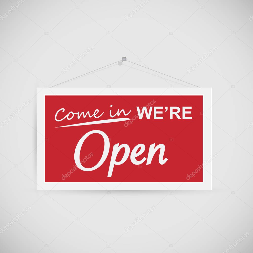 Illustration of an Open Sign isolated on a white background.