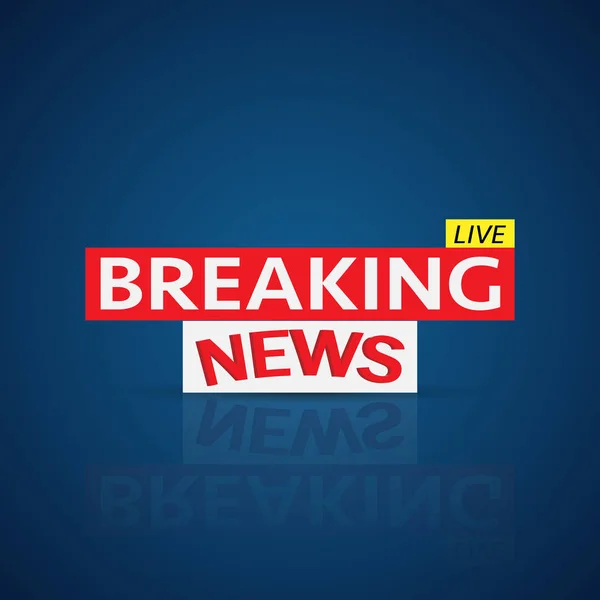 Illustration Eines Breaking News Designs Auf Einem Bunten Blauen Hintergrund — Stockvektor