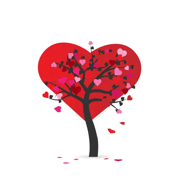 Illustration Abstract Heart Tree Isolated White Background — Stock Vector