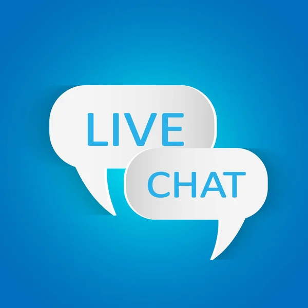 Illustration Von Chat Blasen Mit Live Chat Vor Einem Farbenfrohen — Stockvektor