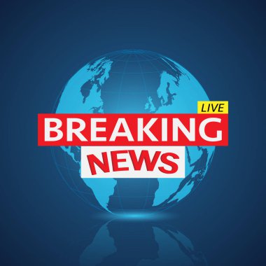 Renkli mavi arka planda bir son dakika haberlerinin tasarımı.