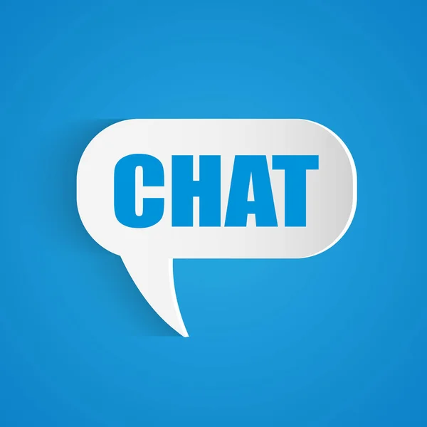 Illustrazione Una Bolla Chat Con Parola Chat Uno Sfondo Blu — Vettoriale Stock