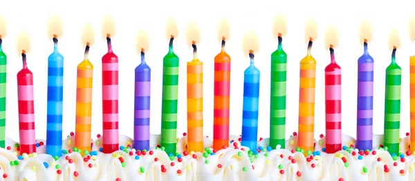 Colorful birthday cake candles — Stock Photo, Image