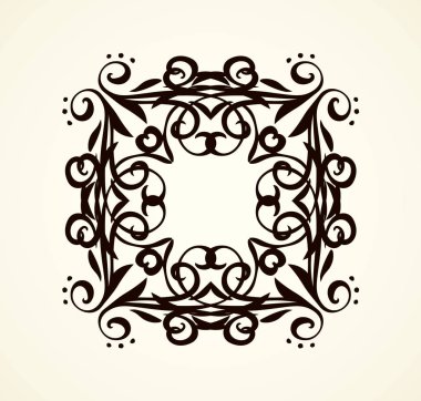 Eski sevimli romantik kitap kurdelesi kıvrımlı fiyonk etiketi beyaz kağıt arka planda izole edilmiş. Freehand siyah mürekkep ana hatlarıyla çizilmiş kıvrımlı köşe çizimi sanatsal kırsal kıvrımlı karalama tarzı.