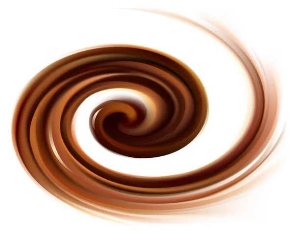 Vector background of swirling creamy chocolate texture — Stock Vector