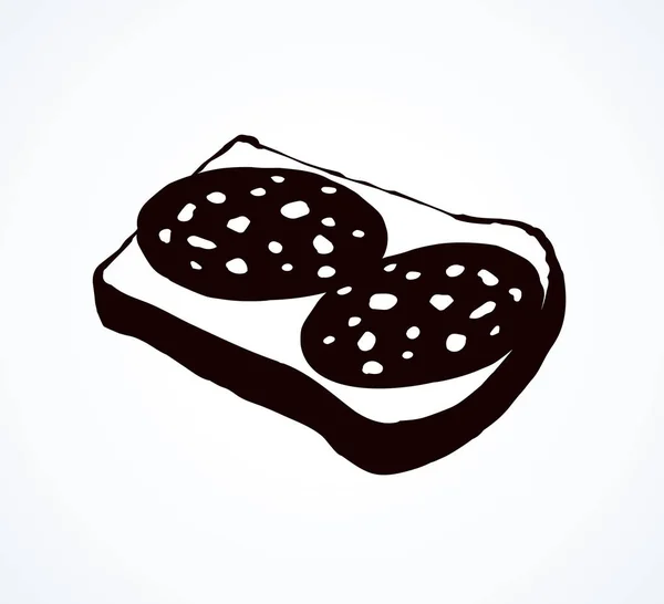Seção Pão Centeio Natural Crosty Saboroso Porção Bratwurst Delicadeza Fundo —  Vetores de Stock