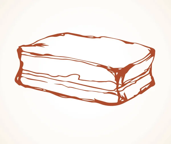텍스트 배경에서 Ribeye Wurst 슬라이스 손으로 양고기 Hamon 식료품 아이콘 — 스톡 벡터