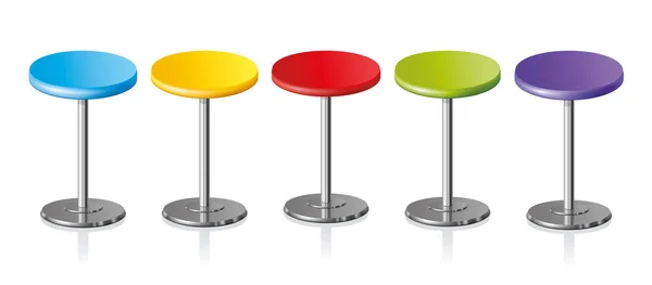 Stora Varv Disk Form Ljusa Multicolor Eleganta Barstol Står Solid — Stock vektor