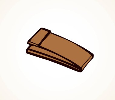 Ahşap dayanak beyaz zemin zemin üzerinde araç seti uçmak. Anahat siyah mürekkep el çizilmiş iyi sağlık kulübü eylem nesne logo işareti amblemi modern sanat doodle karikatür tarzı kalem alan gazeteyle üzerinde metin