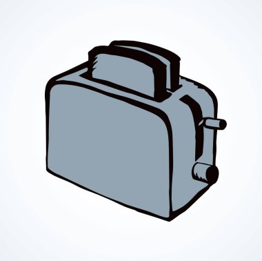 Eski çelik aşçılık baker pot aygıt beyaz zemin üzerinde. Serbest çizim siyah mürekkep elle çizilmiş hızlı pişmiş maker nesne logosu sanat retro doodle karikatür tarzı kalem kağıt alanı metin. İzometrik görünümü