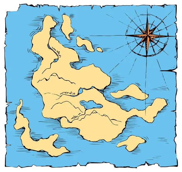 Leeftijd Heropleving Isle Plaats Plan Kaart Witte Achtergrond Weergave Van — Stockvector