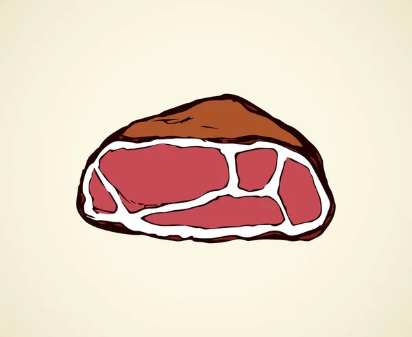 Leckere Salzfett Schweinshaxe Ruckartig Ribeye Wurst Snack Auf Weißem Hintergrund — Stockvektor