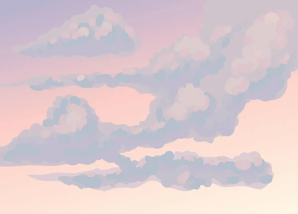 Осінній Фіолетовий Заморожений Туманний Пейзаж Ізольований Фоні Червоних Сутінків Неба — стоковий вектор