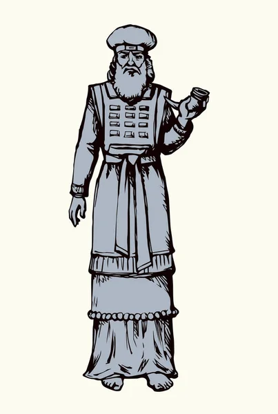 Мойсей Тори Історичного Божественної Міністерства Культури Старий Бородатий Аарон Туніка — стоковий вектор
