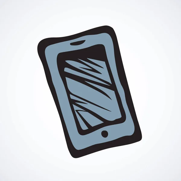 Tom Lcd Tala Touchphone Vit Bakgrund Data Wifi Sms App — Stock vektor