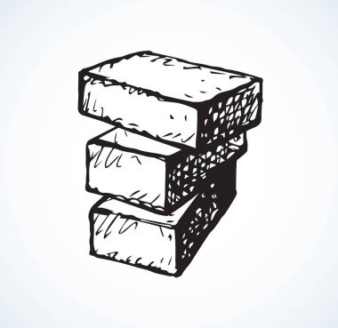 Yeni sevimli tek ev airbrick ışık zemin üzerinde DIY. Serbest el anahat siyah mürekkep el çekilmiş tasarım kavramı nesne amblemi yarım yamalak vintage sanat karalama stil tükenmez kalemle kağıt alanı metin için. Closeup görünümü