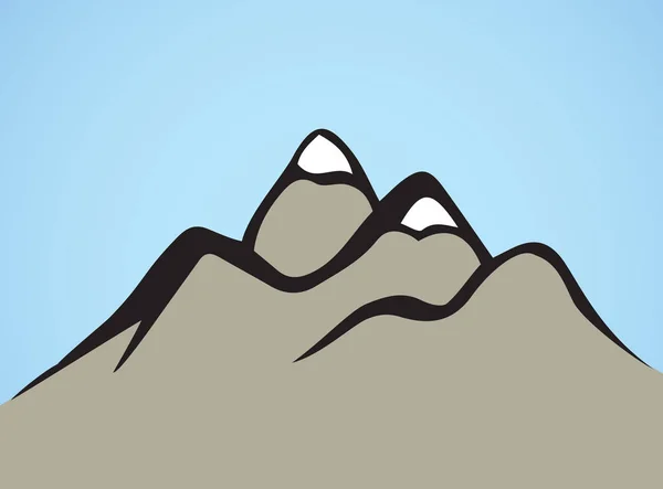 Big Height Boulder Ice Hilltop Mound Scene Light Sky View — Stock Vector