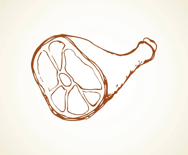 Νόστιμο Αλμυρό Λαρδί Πόδι Σπασμωδικές Ribeye Θεραπευτεί Βουρστ Σνακ Λευκό — Διανυσματικό Αρχείο