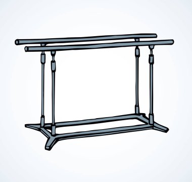 beyaz zemin üzerinde 2 çelik Koç çekme aracı. Anahat siyah mürekkep el çizilmiş iyi kulüp eylem nesne logo işareti amblemi modern sanat doodle karikatür tarzı kalem kağıt üzerinde. Metin için yer ile yakın çekim yan görünüm