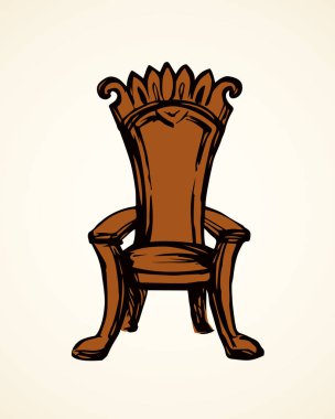 Klasik moda sarayı luksu beyaz arka planda mükemmel bir koltuk taburesi tasarımı. Serbest çizgi siyah mürekkep çizili logo eskimiş eskimiş karikatür grafik çizim kalemi kağıt ve boşluk üzerine metin için