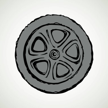 Beyaz zemin üzerinde yivli büyük yuvarlak bir şekil titanic aralığı. Serbest çizim siyah mürekkep el logo kabataslak kağıt üzerinde sanat retro karalama stil hapiste çekilmiş. Yol üzerinde metin için yer ile portre ayrıntı görünümü