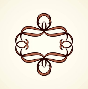 Eski sevimli romantik kitap kurdelesi kıvrımlı fiyonk etiketi beyaz kağıt arka planda izole edilmiş. Freehand siyah mürekkep ana hatlarıyla çizilmiş kıvrımlı köşe çizimi sanatsal kırsal kıvrımlı karalama tarzı.