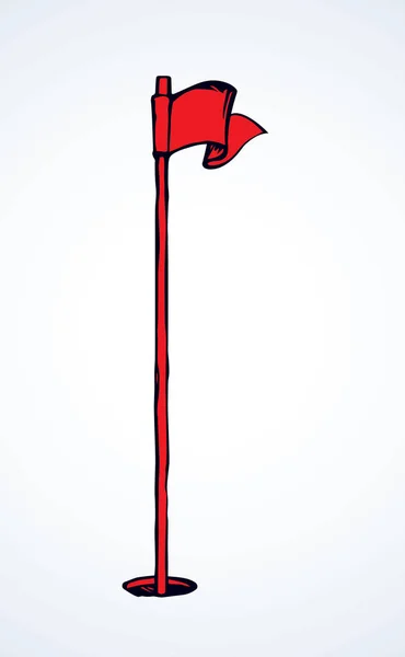 Alte Birdie Red Pitch Pole Pointer Position Auf Weißem Hintergrund — Stockvektor