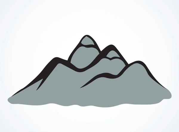 Gran Altura Boulder Montaña Hielo Montículo Escena Vista Cielo Claro — Vector de stock