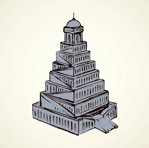 Berömda Biblic Berättelsen Åldern Sumer Babil Tall Palace Stora Nimrud — Stock vektor