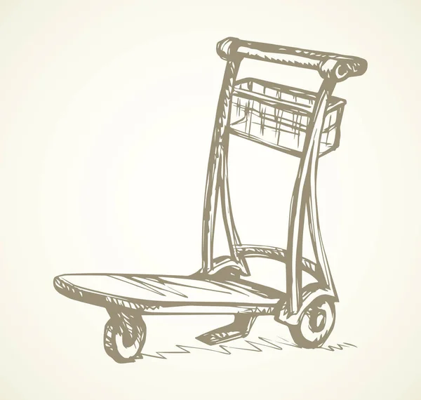 Big Empty Arrival Move Handcart Cart Truck White Background Чернильные — стоковый вектор