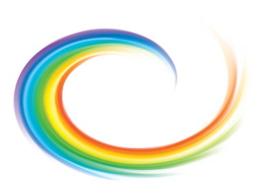 Çok renkli kıvrımlı kıvrımlı dalgalı yüzüğün yaratıcı girdap festivali mutlu yüzeyi. Parlayan beyaz merkezde metin için alanı olan yakın plan görünümü